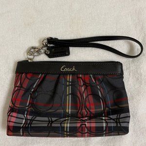 Plaid Coach Wristlet